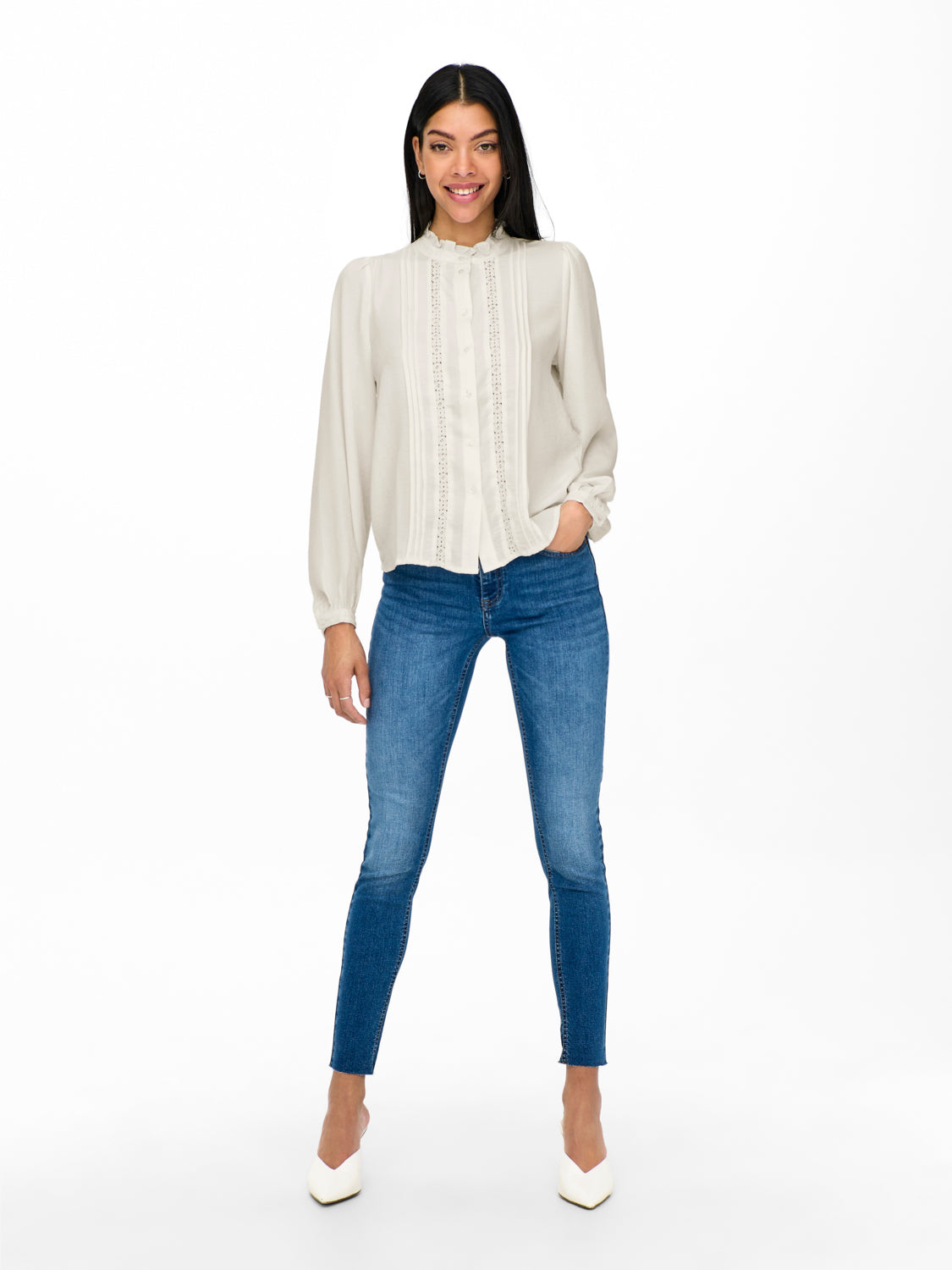 JDYELLIS L/S Shirt - Hvit